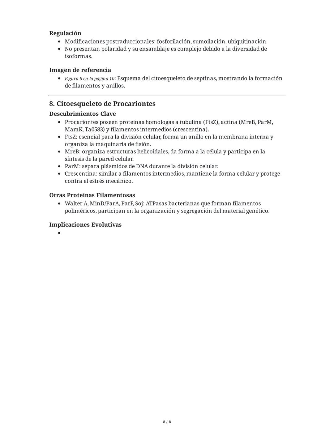 El Citoesqueleto: Un Componente Fundamental en la
Arquitectura y Fisiología Celular
Resumen General
El citoesqueleto es una red dinámica de 