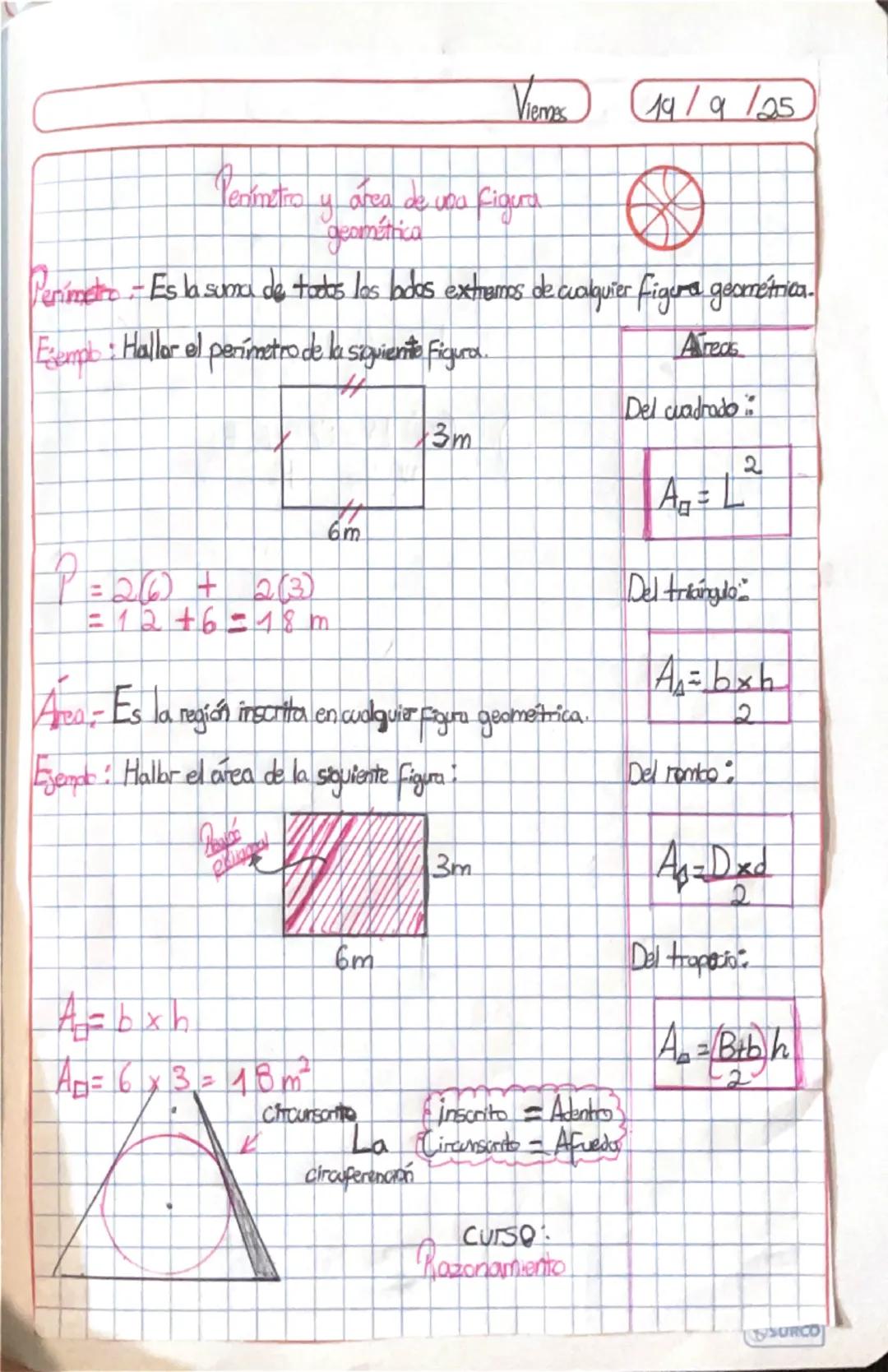 Viernes 19/9/25

Pamintic y átes de vou figura
seométrica

Perinato - Es la suma de todos los lados extremos de cualquier figura geométrica.