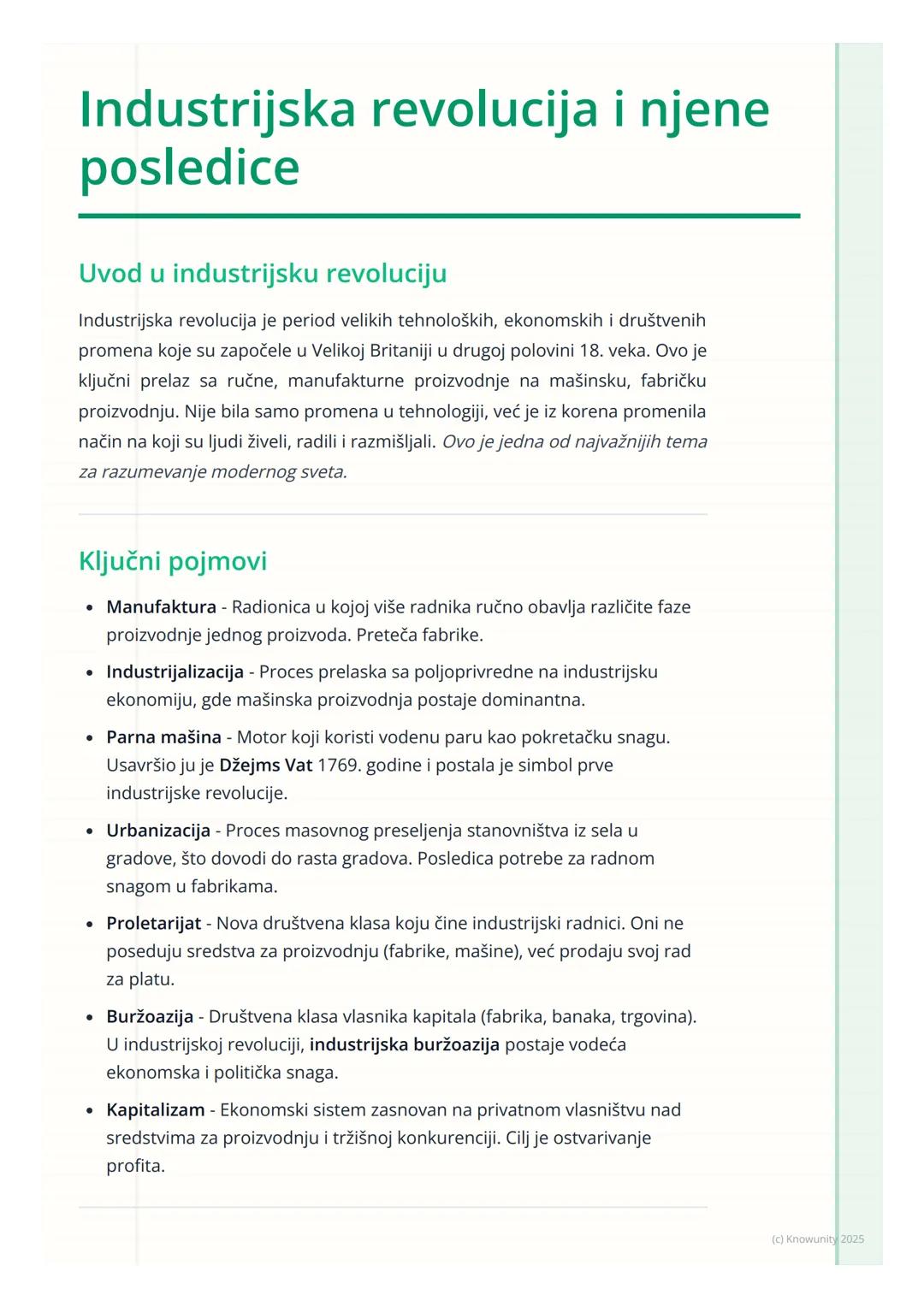 # Industrijska revolucija i njene
posledice

Uvod u industrijsku revoluciju

Industrijska revolucija je period velikih tehnoloških, ekonomsk