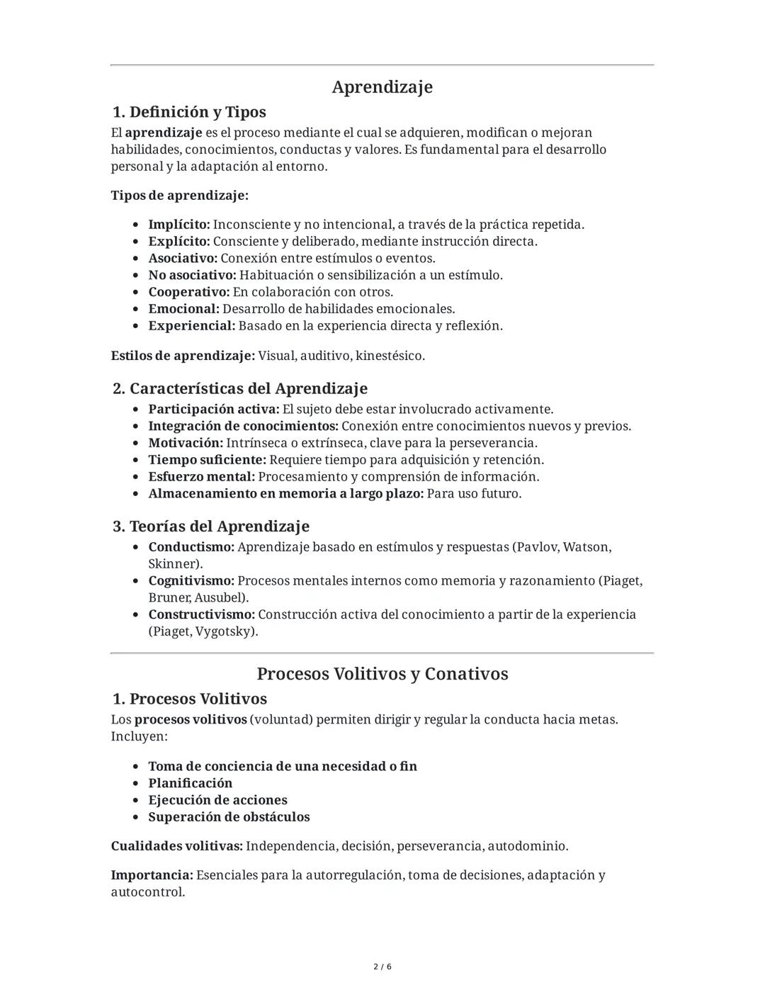 Procesos Cognitivos Superiores
1. Inteligencia: Definición y Componentes
La inteligencia es una capacidad mental general que permite razonar