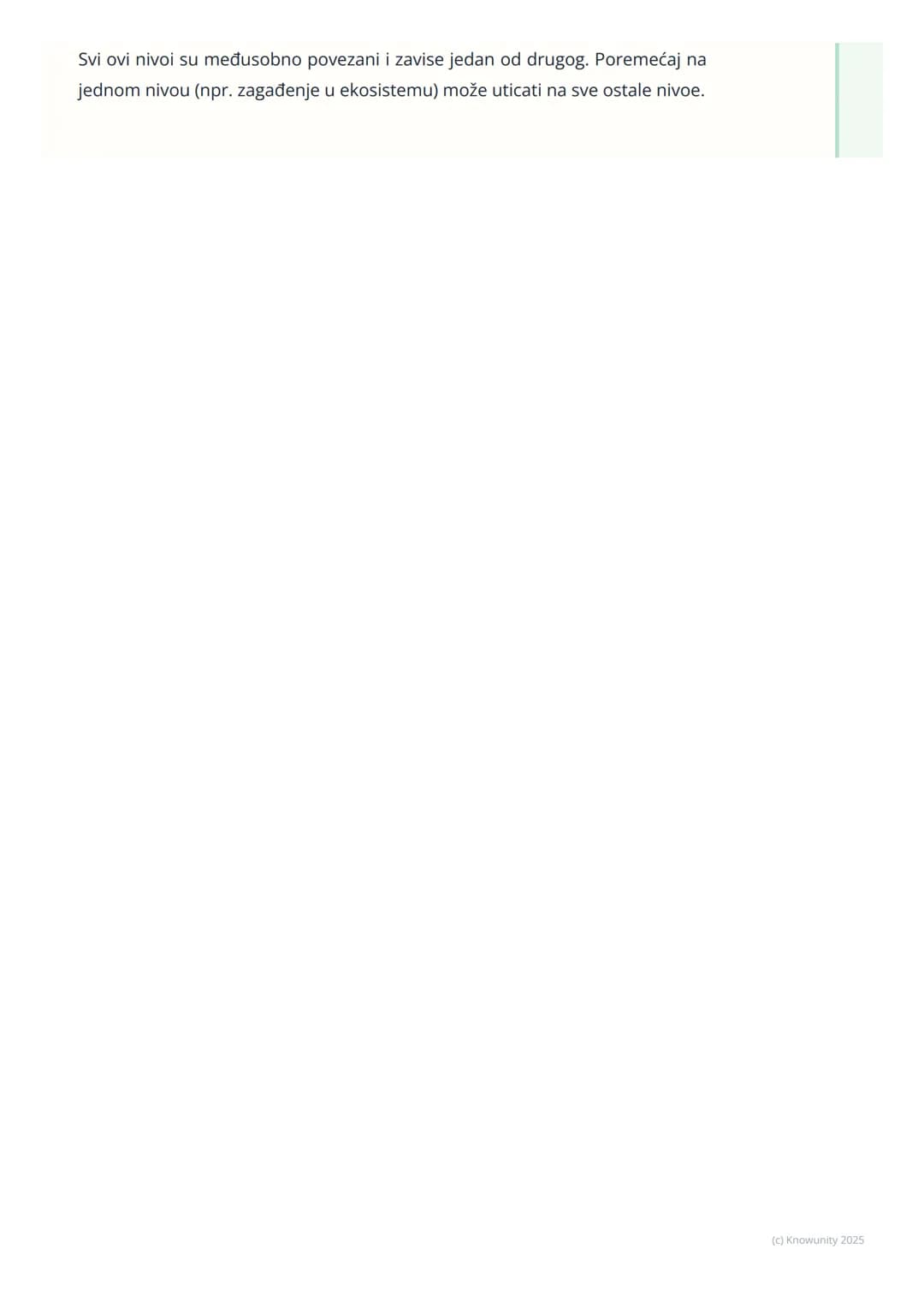 # Nivoi organizacije živog sveta

Uvodni deo

Sva živa bića u prirodi, od najmanje bakterije do najvećeg drveta, imaju neku
svoju organizaci