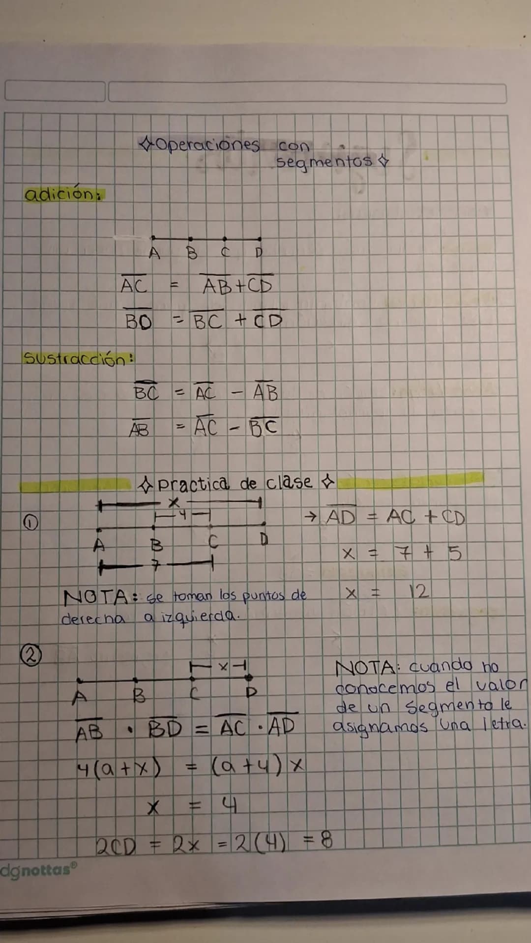 Segmentos
nociones básicas
punto: huella más pequeña que se puede hacer un
lápiz, etc.
linea recta: conjunto infinito de puntos que tiene.
u