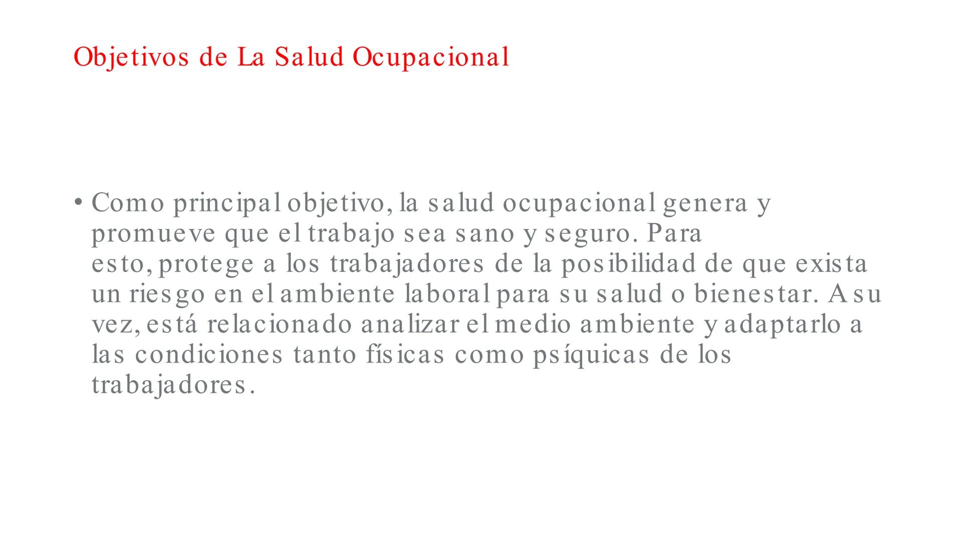 # SALUD OCUPACIONAL # ¿QUÉ ES LA SALUD OCUPACIONAL?

*   La S.O. genera y promueve que el trabajo sea sano y seguro.
¿Qué es la salud ocupac