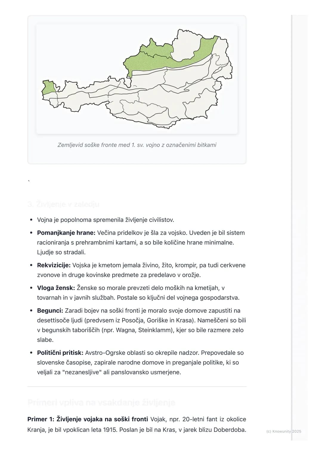 # Slovenci v Avstro-Ogrski med
vojno

Uvod: Slovenci na začetku vojne

Ob izbruhu prve svetovne vojne leta 1914 so bili Slovenci del Avstro-