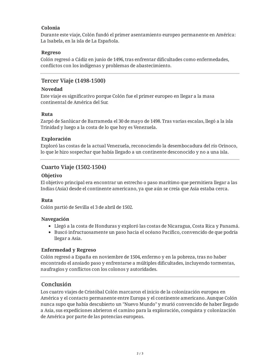 Resumen: Los Cuatro Viajes de Cristóbal Colón
Cristóbal Colón realizó cuatro viajes a América bajo el patrocinio de la Corona de Castilla,
m