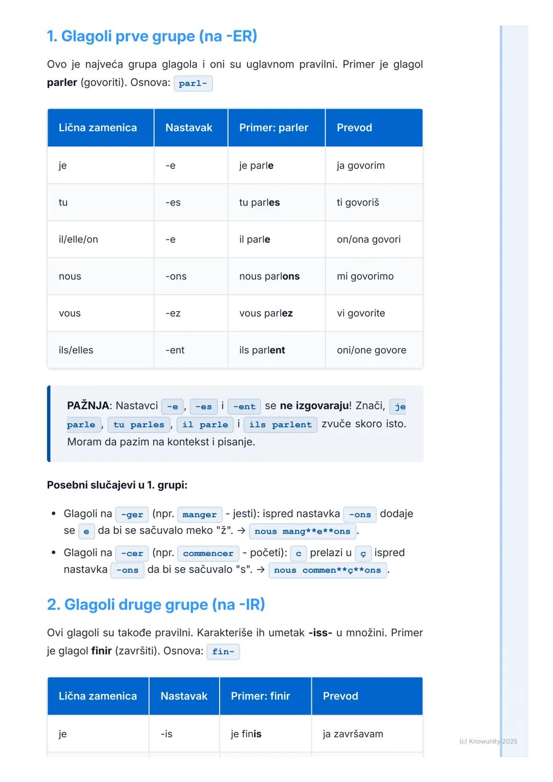# Prezent (Présent) i glagoli

## Uvod u prezent

Prezent (Le présent de l'indicatif) je osnovno vreme u francuskom jeziku.
Koristimo ga da 
