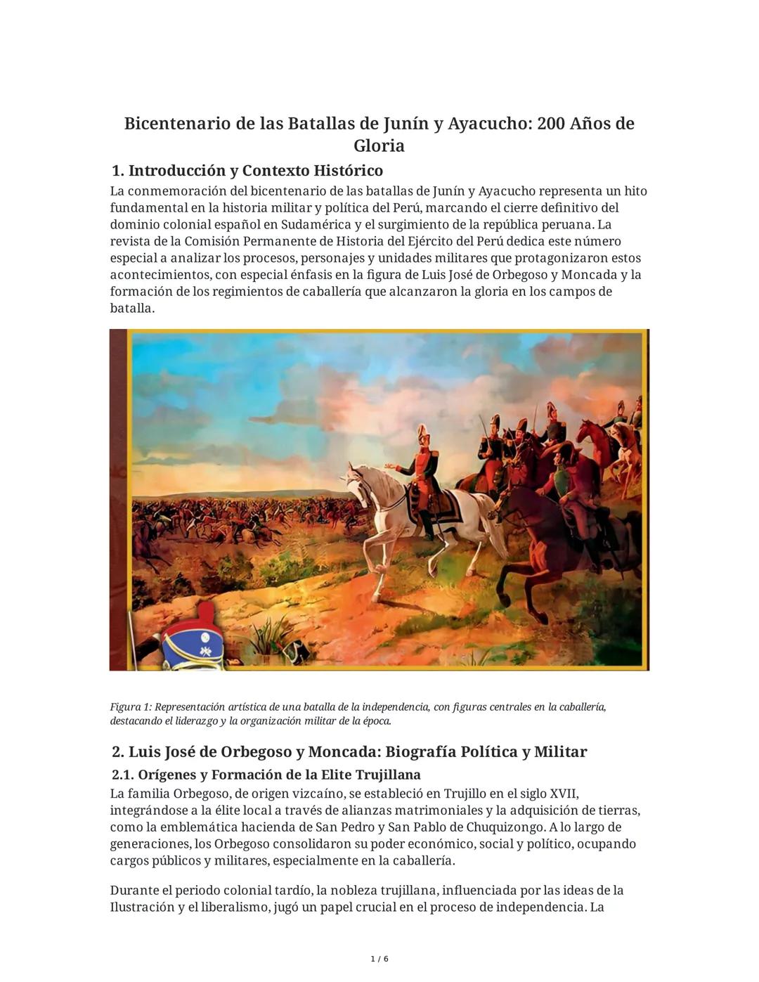 Bicentenario de las Batallas de Junín y Ayacucho: 200 Años de
Gloria
1. Introducción y Contexto Histórico
La conmemoración del bicentenario 