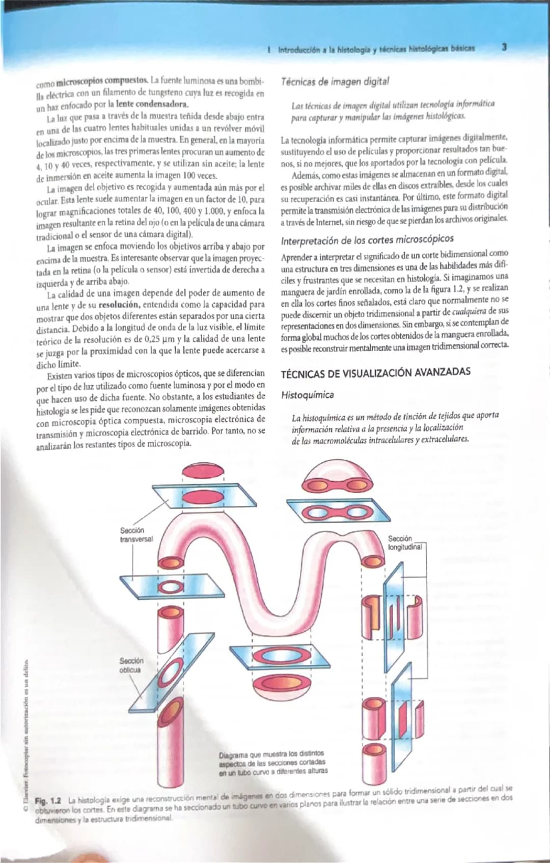 # 1
Introducción a la histología
y técnicas histológicas básicas
La histología es el estudio microscópico de los tejidos de organis
mos vivo