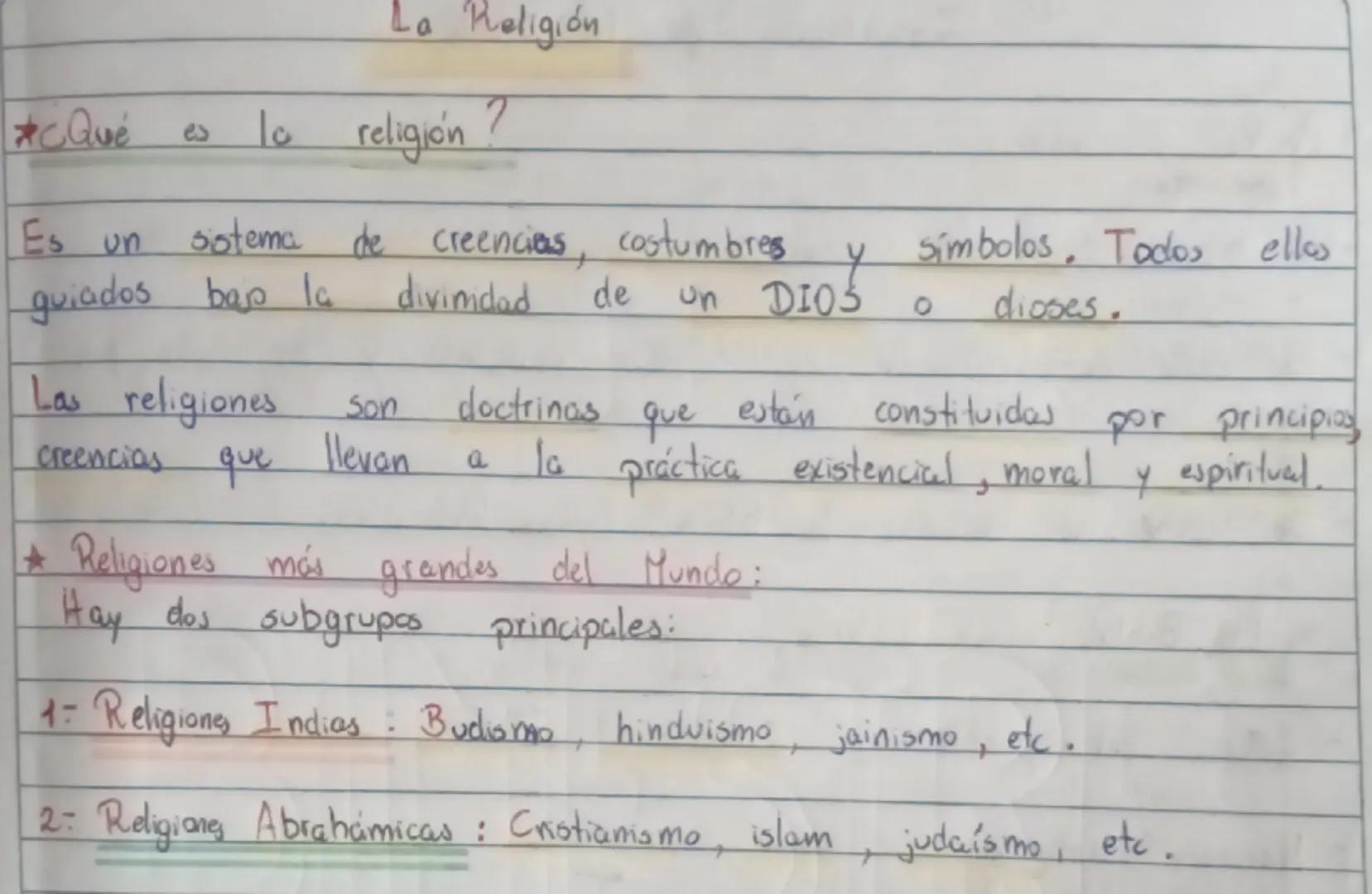 # La Religión

*¿Qué es la religión?

Es un sistema de creencias, costumbres y símbolos. Todos ellos guiados bajo la divinidad de un DIOS o 