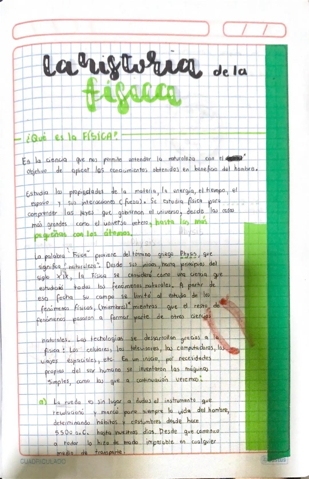 --- OCR Start ---
laristoria de la
figacca
¿Qué es la FÍSICA?
conel
Es la ciencia que nos permite entender la naturaleza
Objetivo de aplicar