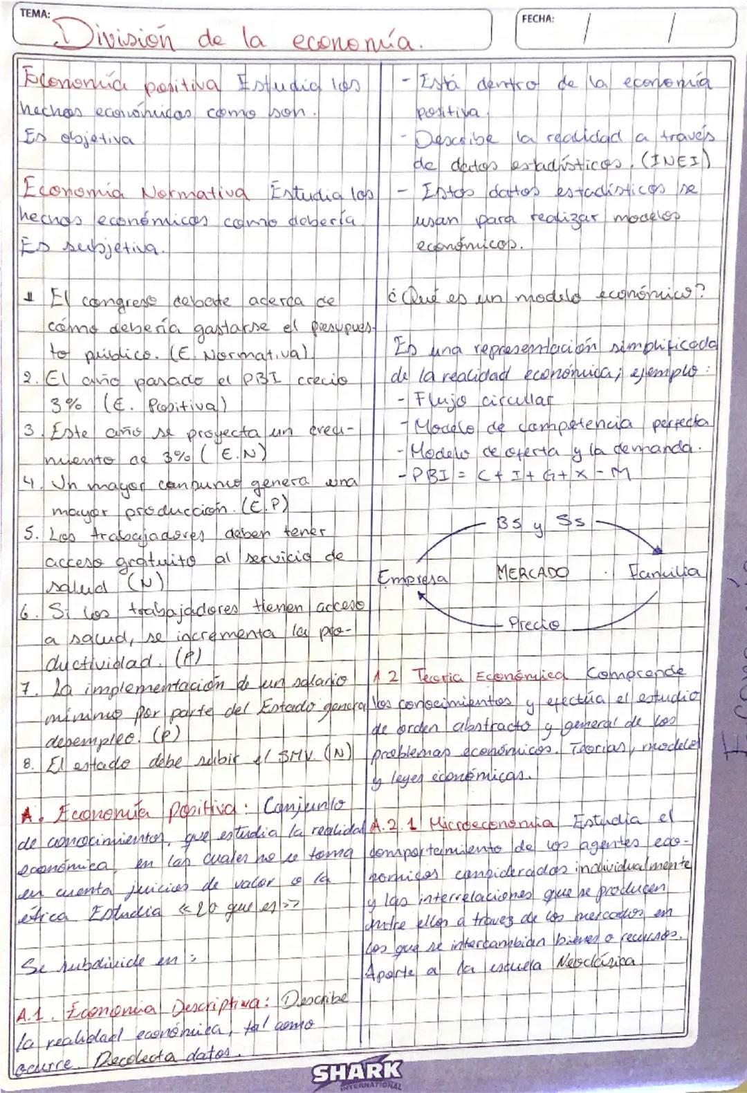 # TEMA:
División de la economía.
FECHA: /

Economía Positiva Estudia los
hechos económicos como son.
Es objetiva

Economía Normativa Estudia
