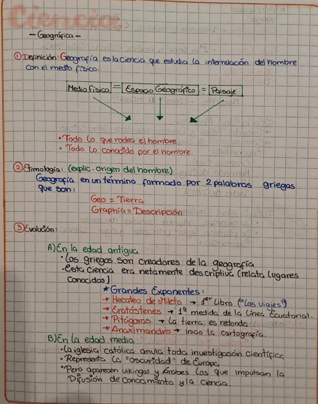 -Geográfica -

Definición: Geografía eslaciencia que estudia la interrelación del hombre
Con el medio físico.

Medio físico Espacio Geográfi