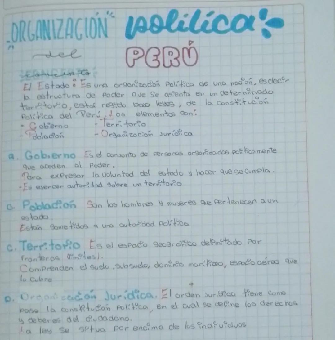 # ORGANIZACIÓN polilica

del

concepto

PERÚ

El Estado: Es una organización Política de una noción, esclecer
la estructura de poder que se 