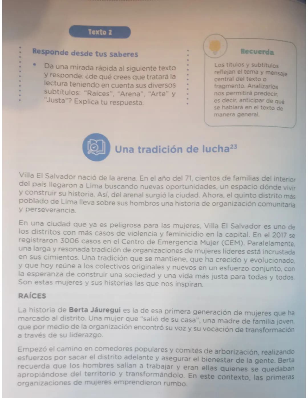 Una tradición de lucha