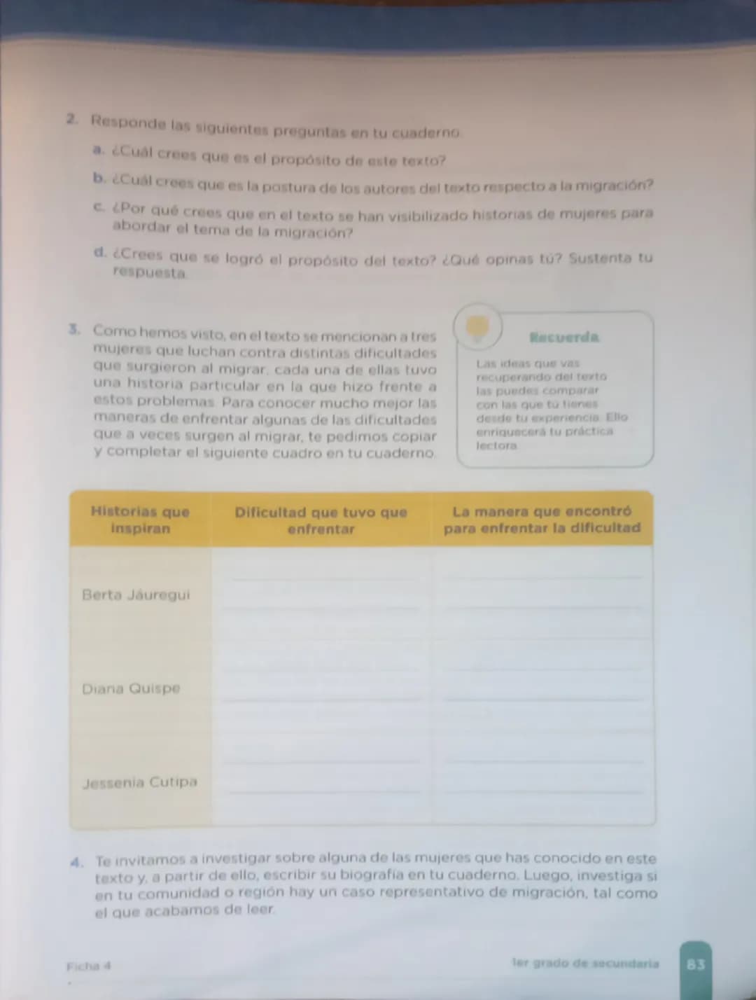 Texto 2
Responde desde tus saberes
•
Da una mirada rápida al siguiente texto
y responde: ¿de qué crees que tratará la
lectura teniendo en cu