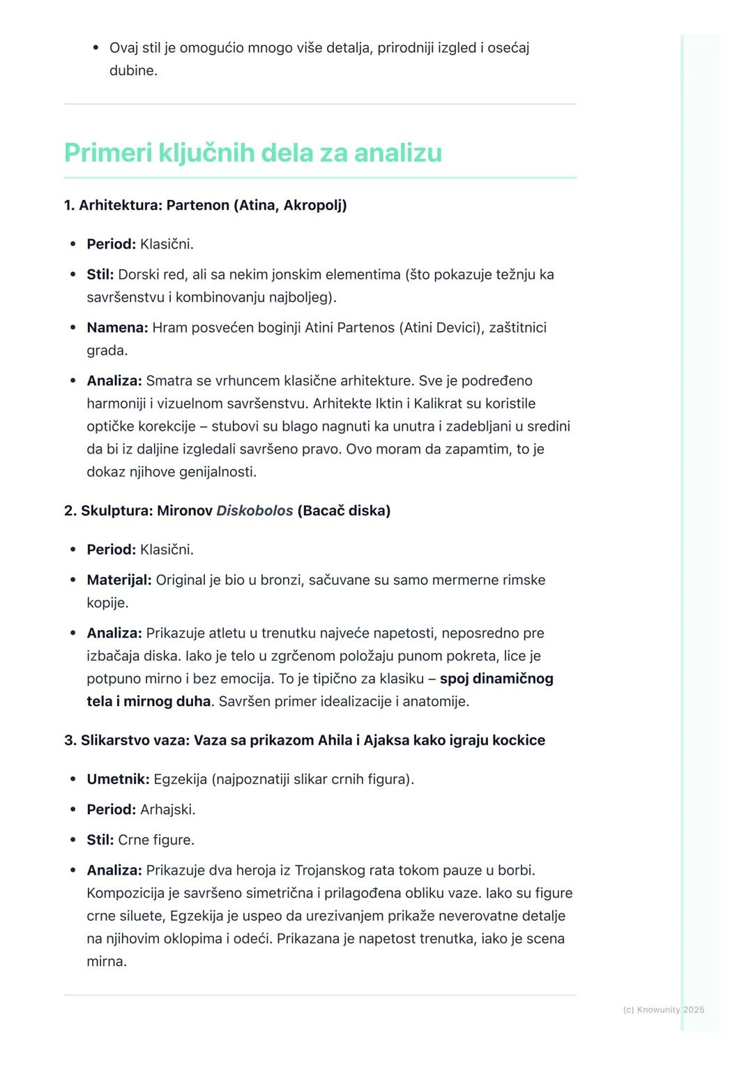 # Umetnost stare Grčke

## Uvod u umetnost stare Grčke

Grčka umetnost je temelj zapadne civilizacije. Nije se bavila samo lepim, već je
tra