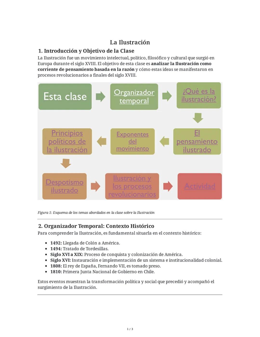 # La Ilustración

## 1. Introducción y Objetivo de la Clase
La Ilustración fue un movimiento intelectual, político, filosófico y cultural qu