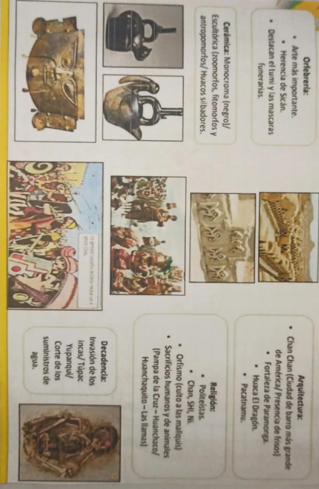 --- OCR Start ---
Descubridor: Max Uhle
Ubicación geográfica:
Costa norte (Tumbes - Carabayllo)
Principal centro administrativo:
Chan Chan (