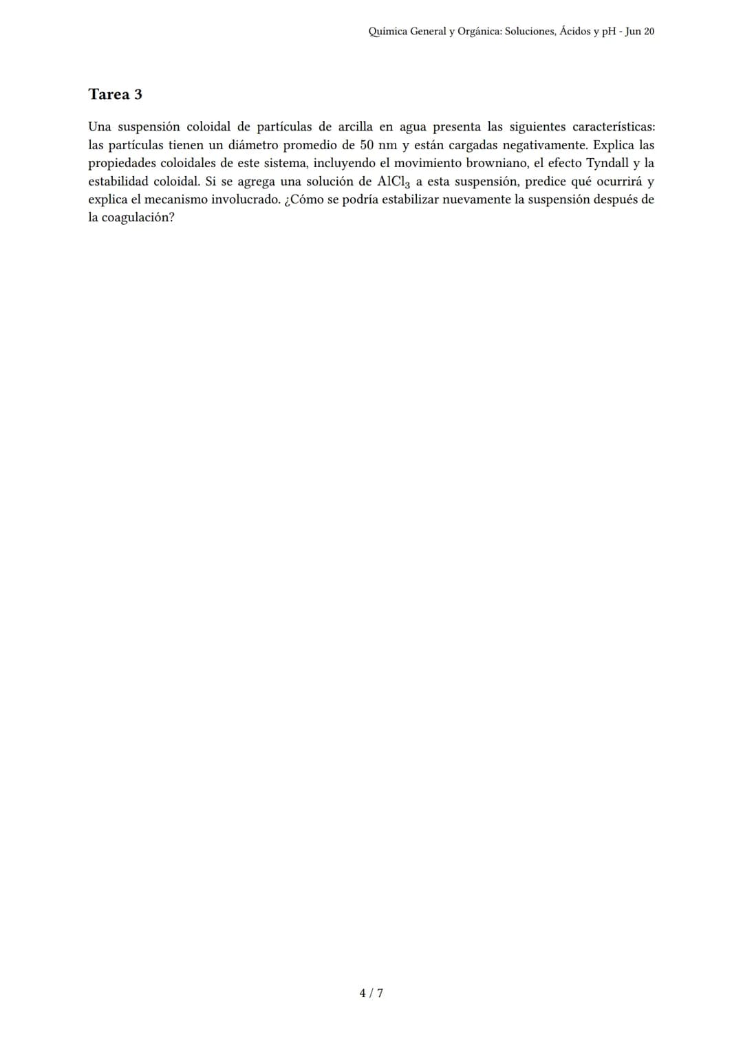 Química General y Orgánica: Soluciones, Ácidos y pH
Generado por dulce - Jun 20
Descripción: Evalúa soluciones, reacciones, ácidos, bases, p