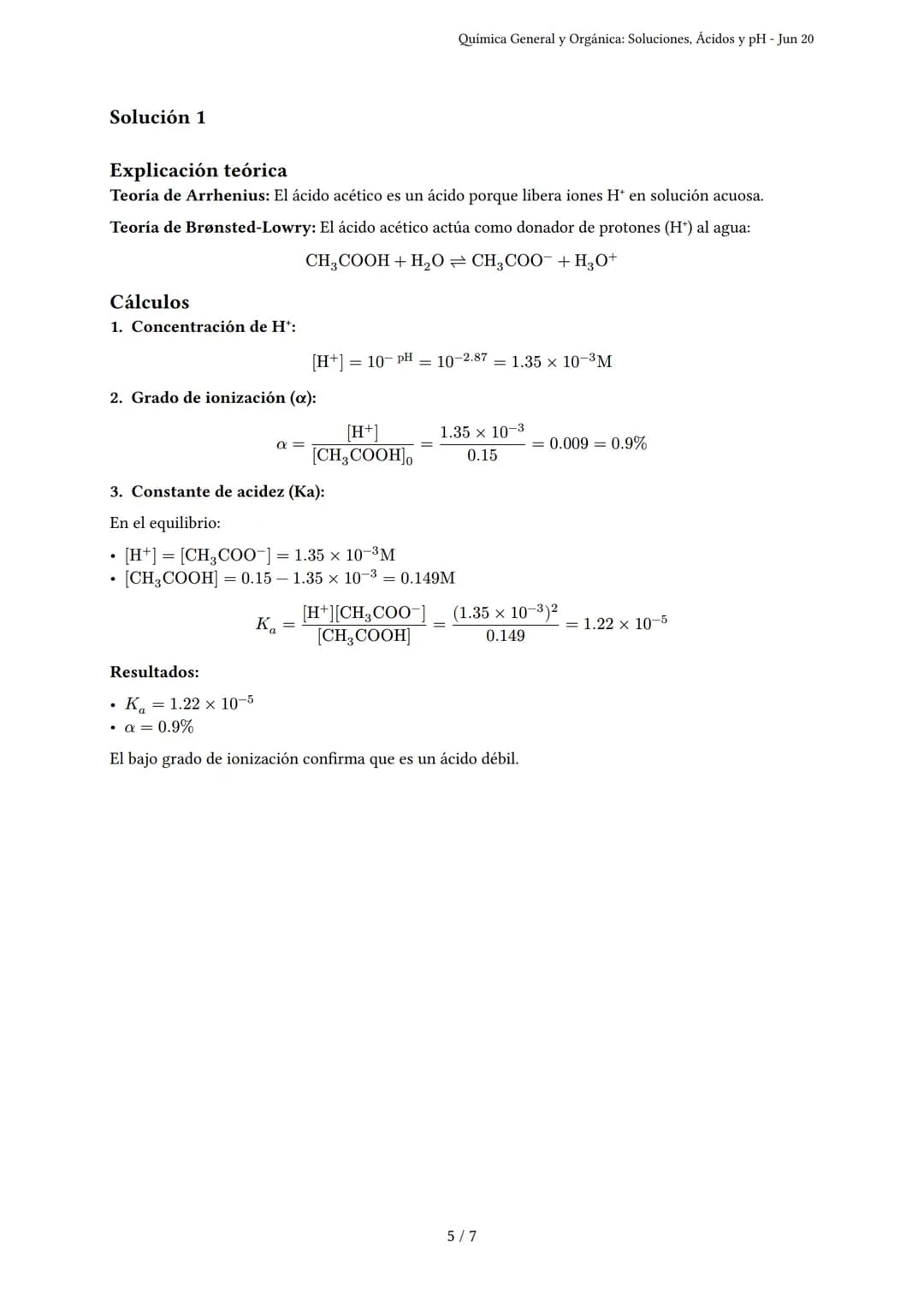 Química General y Orgánica: Soluciones, Ácidos y pH
Generado por dulce - Jun 20
Descripción: Evalúa soluciones, reacciones, ácidos, bases, p
