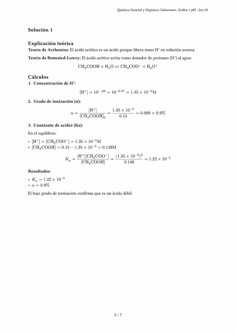 Química General y Orgánica: Soluciones, Ácidos y pH
Generado por dulce - Jun 20
Descripción: Evalúa soluciones, reacciones, ácidos, bases, p