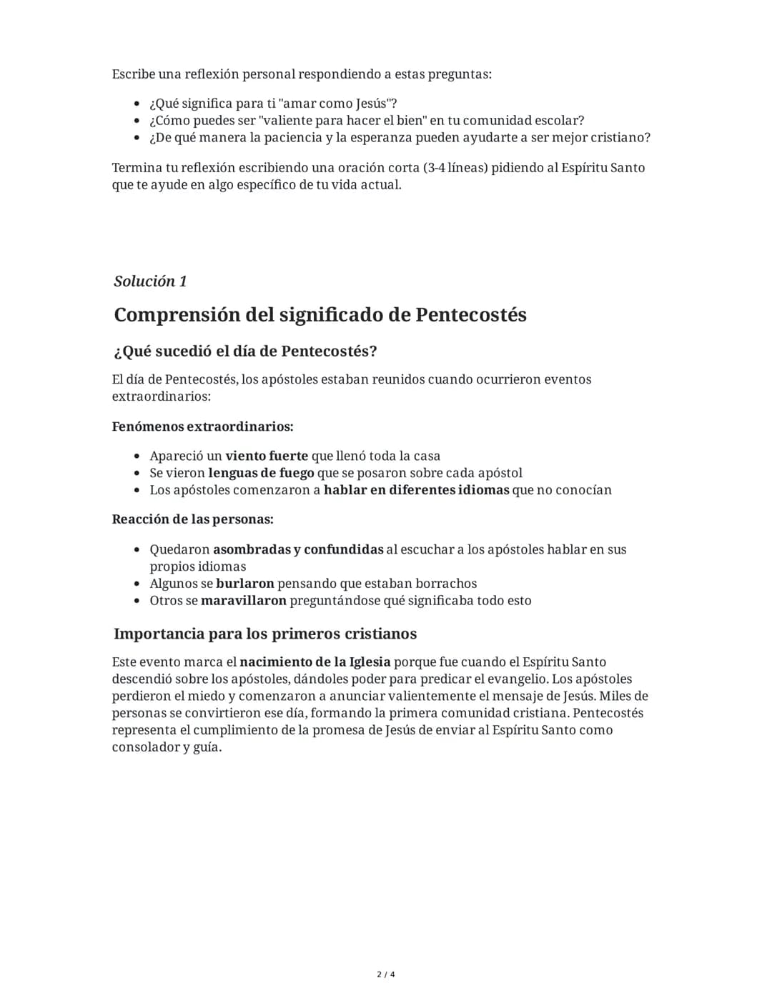 ## Pentecostés e Identidad Cristiana

4 June 2025

### Tarea 1

**Comprensión del significado de Pentecostés**

Basándote en la lectura bíbl