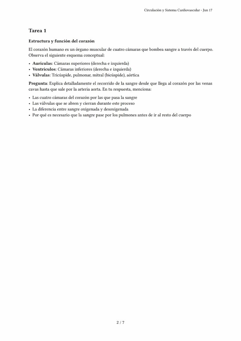 Circulación y Sistema Cardiovascular
Generado por Vania Aisa Severino Igreda - Jun 17
Descripción: Este examen evalúa la comprensión de la c