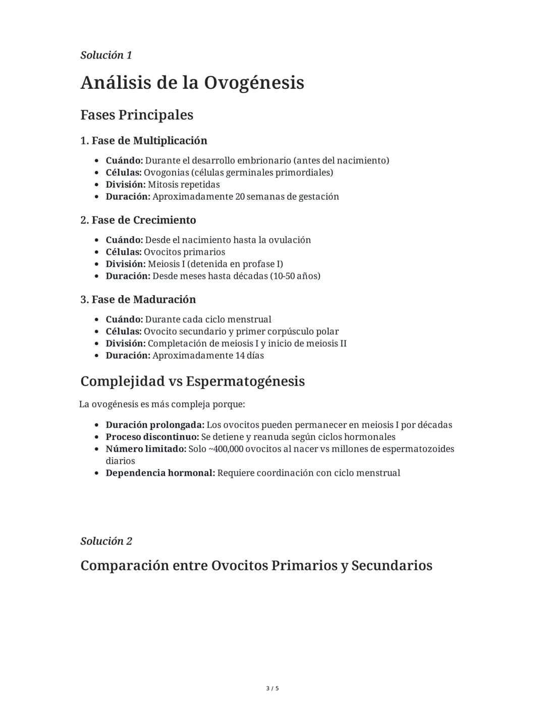 Biología: Proceso de Ovogénesis
9 June 2025
Tarea 1
Análisis del proceso de ovogénesis
Explica detalladamente las tres fases principales de 