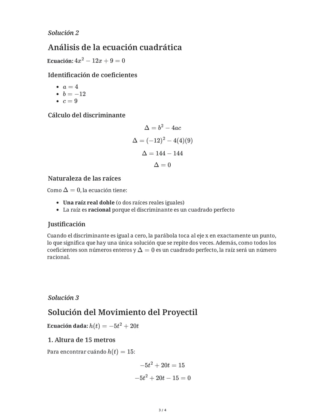 29 May 2025
Resolución de Ecuaciones Cuadráticas
Tarea 1
Resuelve la siguiente ecuación cuadrática utilizando la fórmula general:
3x<sup>2</