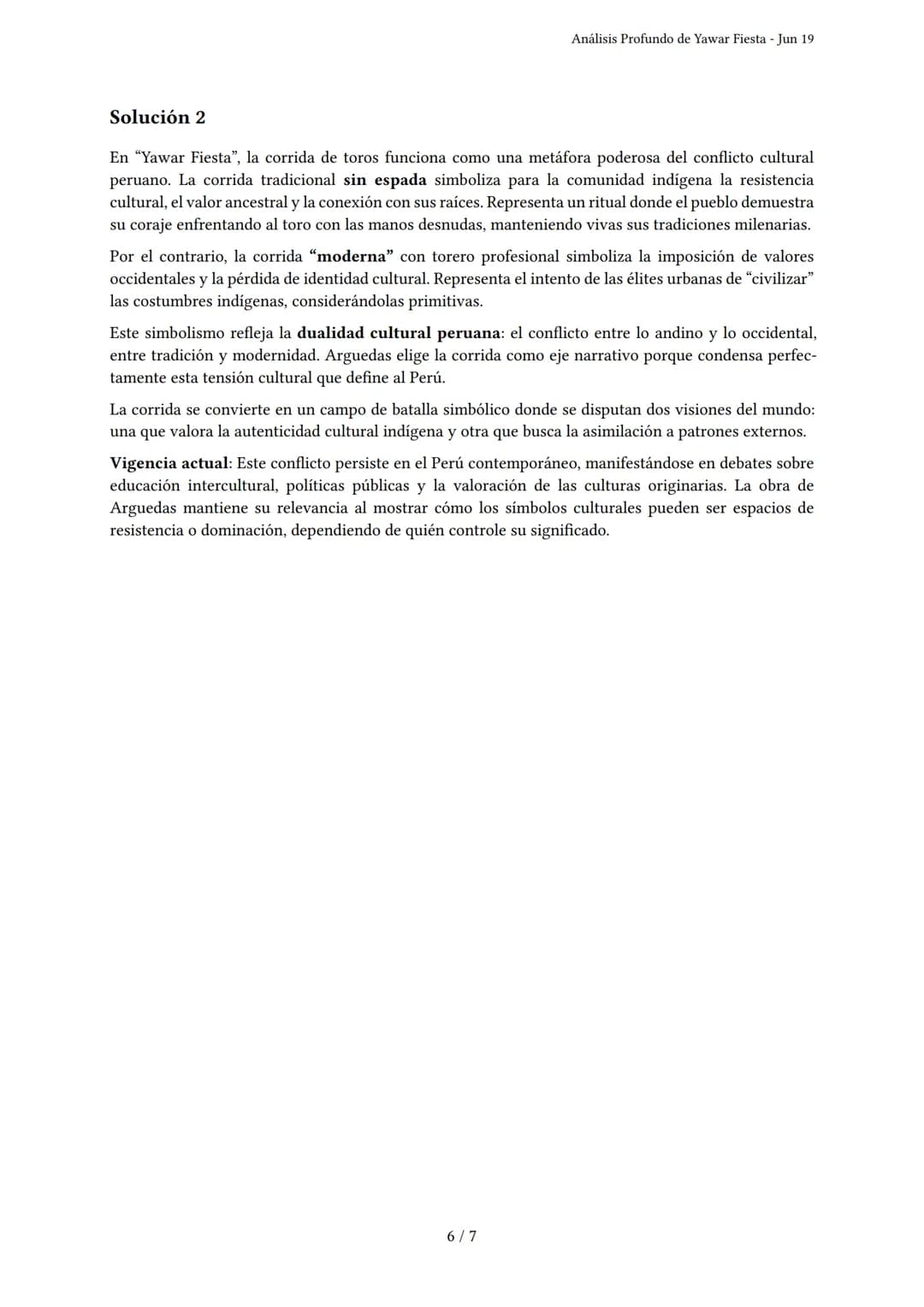 Análisis Profundo de Yawar Fiesta
Generado por Shirley Calixto - Jun 19
Descripción: Análisis de la obra Yawar Fiesta de José María Arguedas