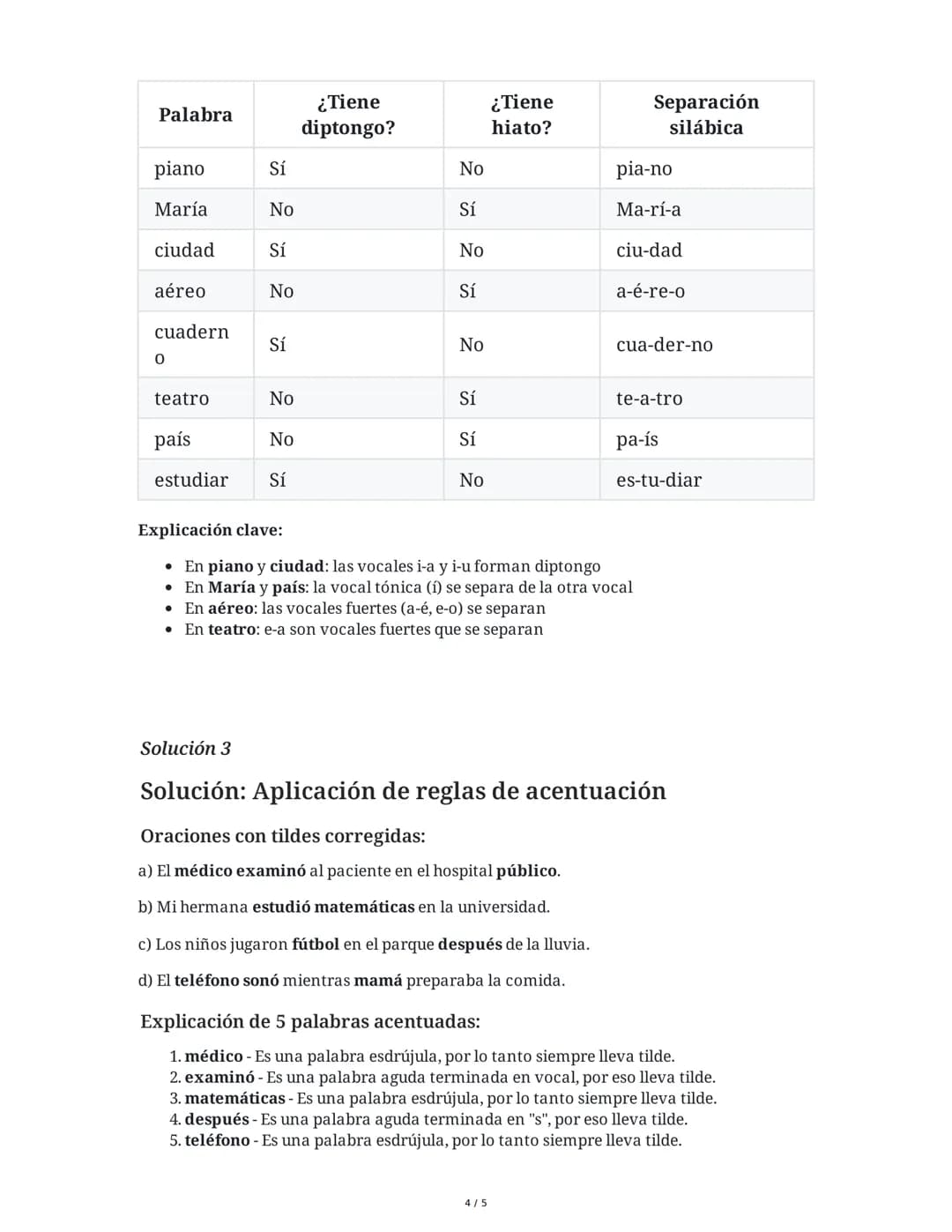28 May 2025
Sílabas, Diptongos, Hiatos y Acentuación en
Español
Tarea 1
Análisis de sílabas y acentuación
Lee las siguientes palabras y real