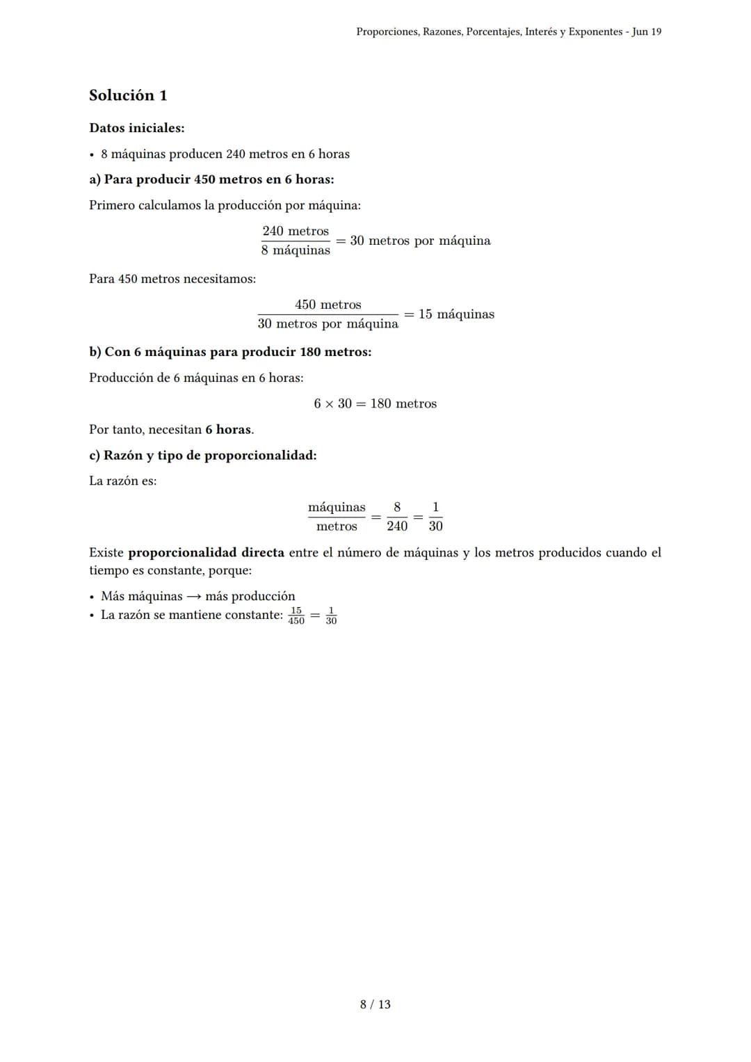 Proporciones, Razones, Porcentajes, Interés y Expo-
nentes
Generado por Claudia Ferrari - Jun 19
Descripción: Este examen evalúa proporcione