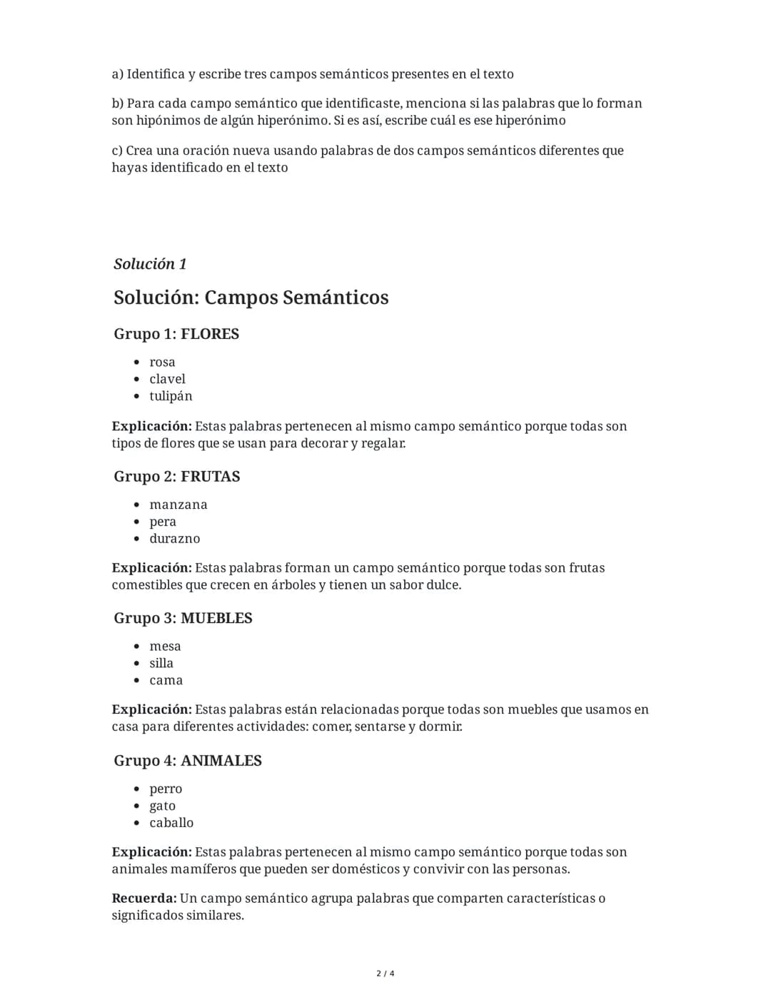 # 3 June 2025

# Campos Semánticos, Hiperónimos e Hipónimos

## Tarea 1

**Identificación de campos semánticos**

Lee las siguientes palabra