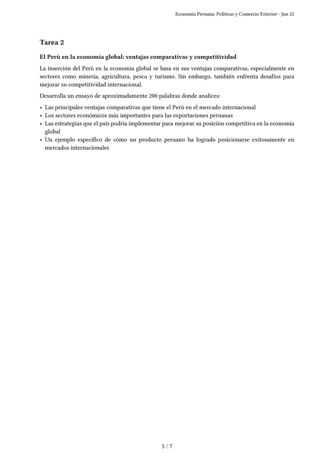 Economía Peruana: Políticas y Comercio Exterior
Generado por Ariana Figueroa Garcia - Jun 22
Descripción: Evalúa políticas, comercio exterio