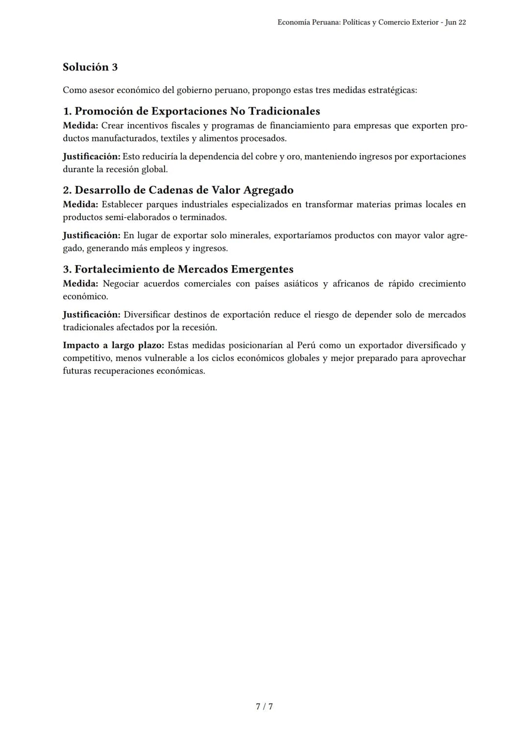Economía Peruana: Políticas y Comercio Exterior
Generado por Ariana Figueroa Garcia - Jun 22
Descripción: Evalúa políticas, comercio exterio