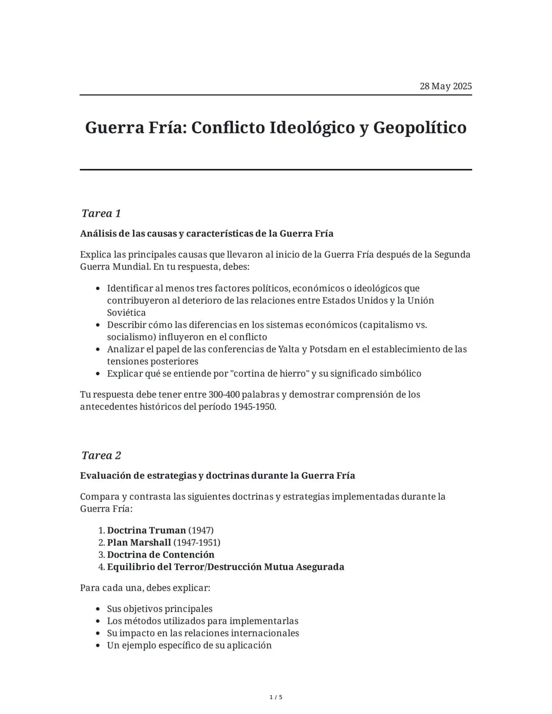 Guerra Fría: Conflicto Ideológico y Geopolítico
