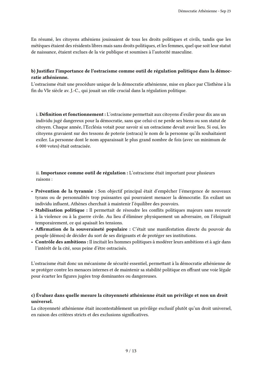# Démocratie Athénienne

Généré par Knowunity.fr - Sep 23

Description: Cet examen couvre la démocratie athénienne, l'empire maritime et le 