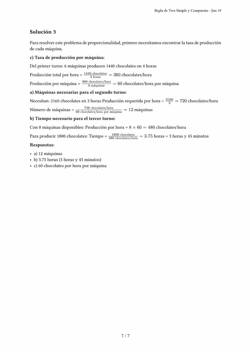 Regla de Tres Simple y Compuesta
Generado por serpy - Jun 19
Descripción: El examen evalúa la aplicación de regla de tres simple y compuesta
