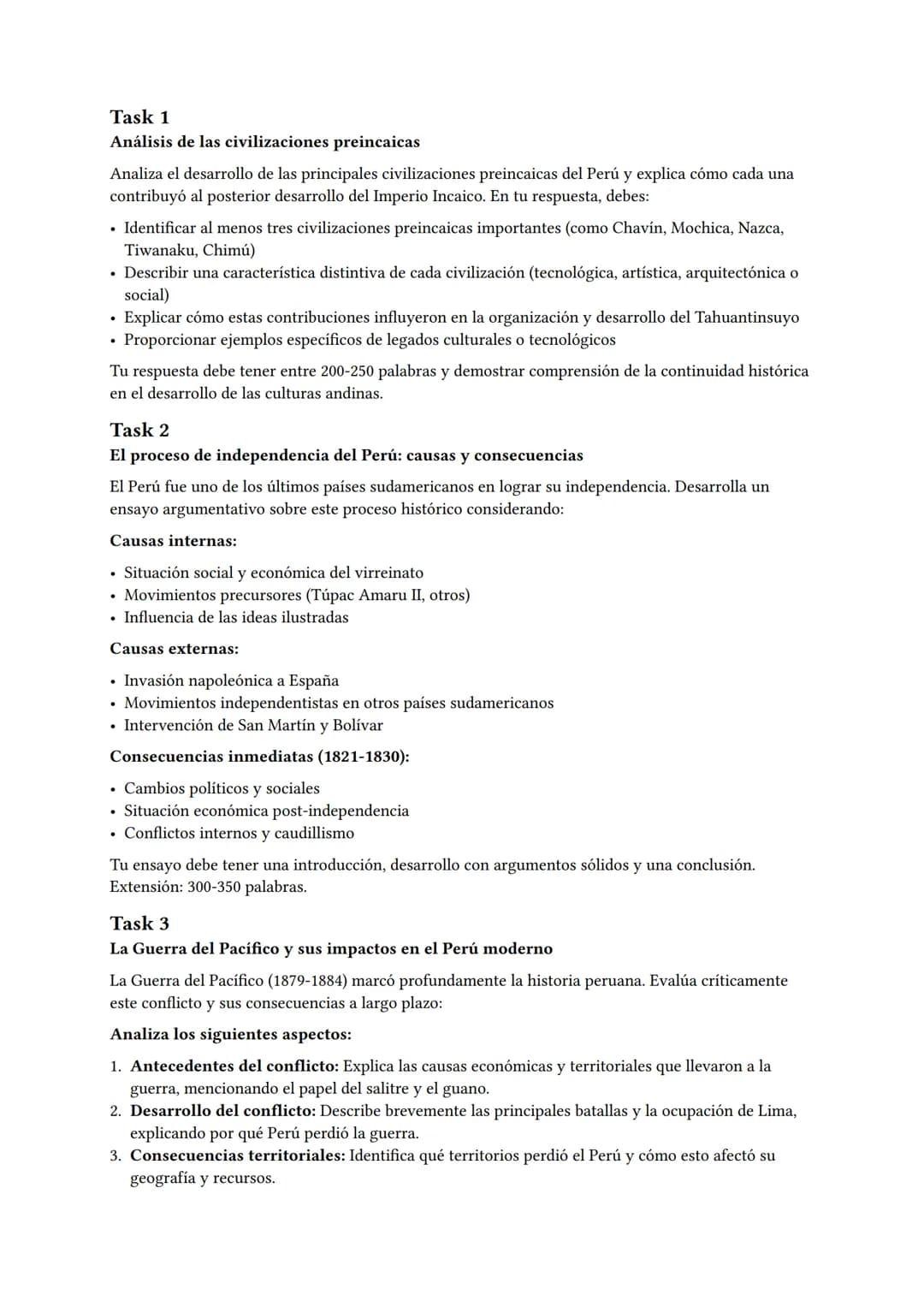 # Historia del Perú: Examen de Conocimientos

Mock Exam Generated by Leonardo Huamani - Jun 12 01:21

Description:

Este examen evalúa el co