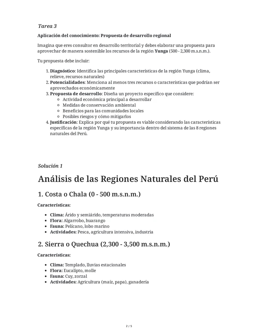 31 May 2025
Geografía de Perú: Las 8 Regiones Naturales
Tarea 1
Análisis de las características geográficas de las regiones naturales del Pe