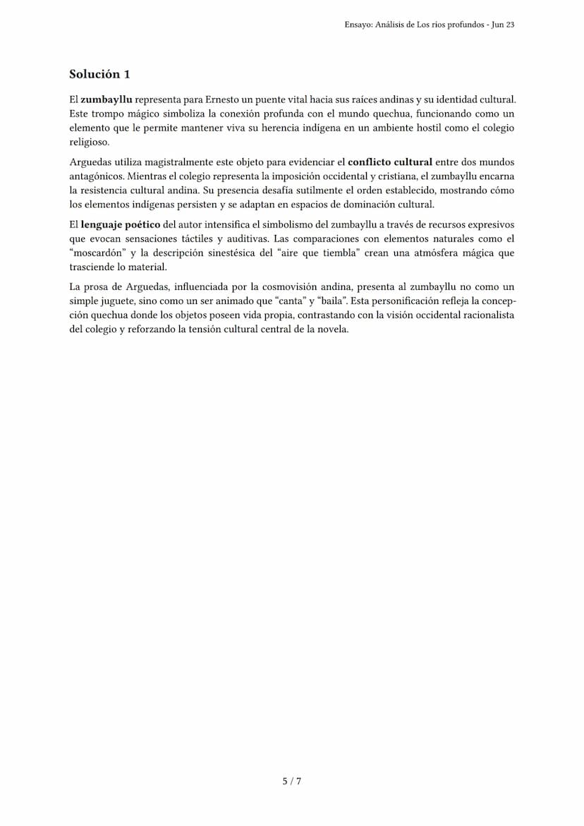 Ensayo: Análisis de Los ríos profundos
Generado por Norys Lizet Hanco Janco - Jun 23
Descripción: Análisis de la obra Los ríos profundos y e