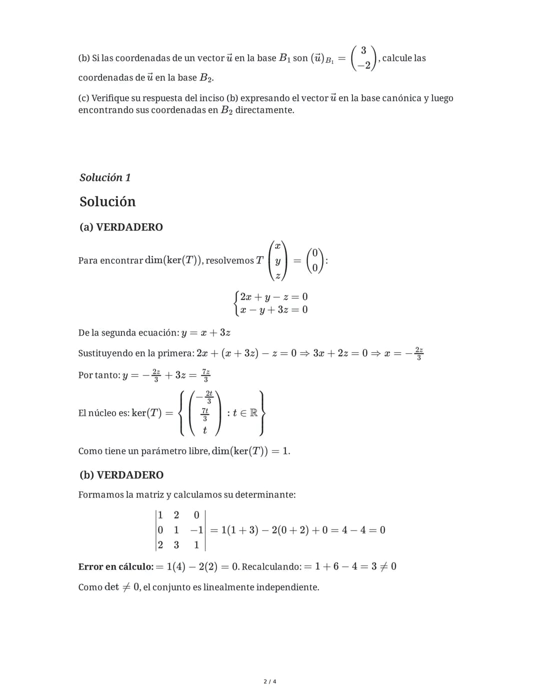 9 June 2025
Álgebra Lineal: Proposiciones, Subespacios y
Transformaciones
Tarea 1
Determine el valor de verdad de las siguientes proposicion