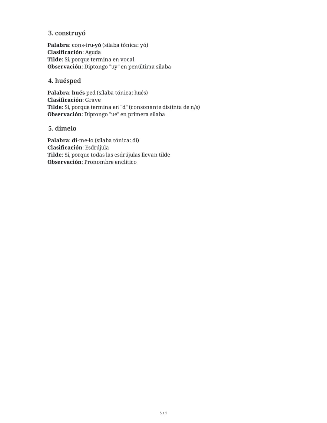 4 June 2025
Acentuación: Agudas, Graves, Esdrújulas y
Sobresdrújulas
Tarea 1
Clasificación de palabras según su acentuación
Clasifica las si