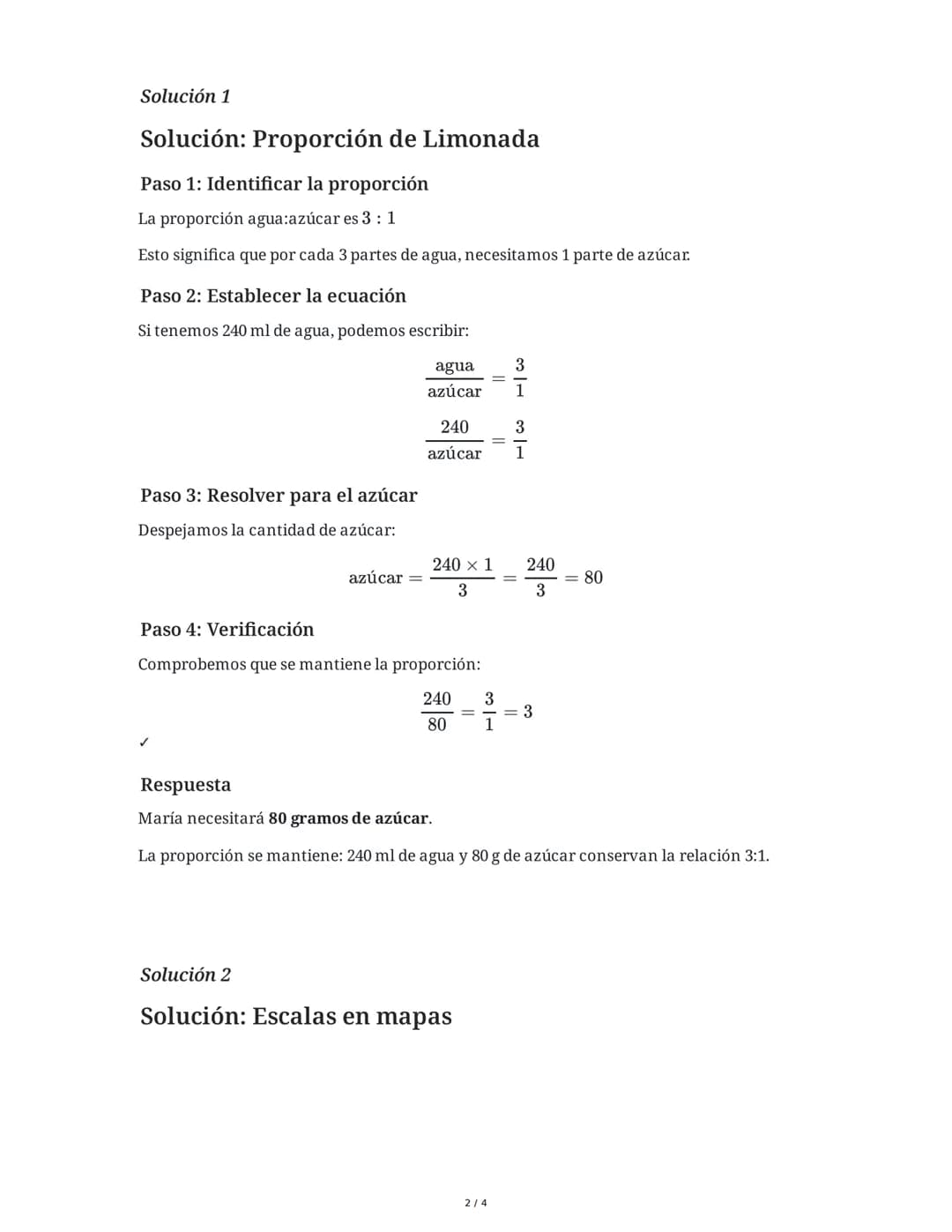 5 June 2025
Evaluación de Proporciones y Razonamiento
Proporcional
Tarea 1
En una receta para hacer limonada, la proporción de agua y azúcar