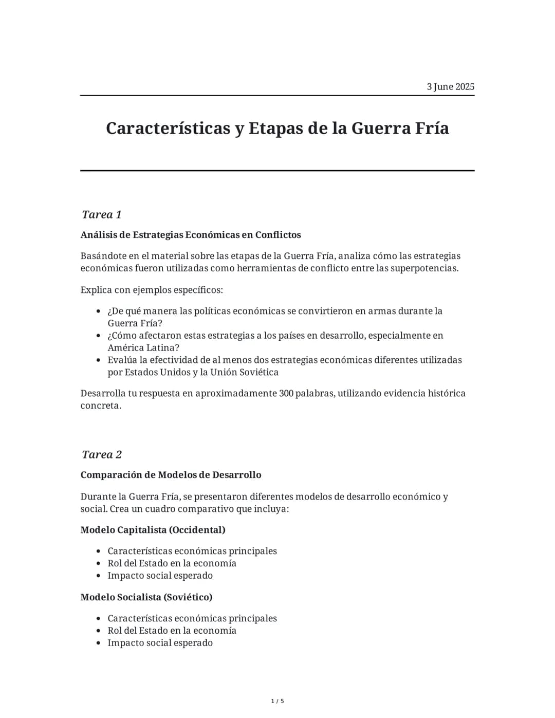 Características y Etapas de la Guerra Fría