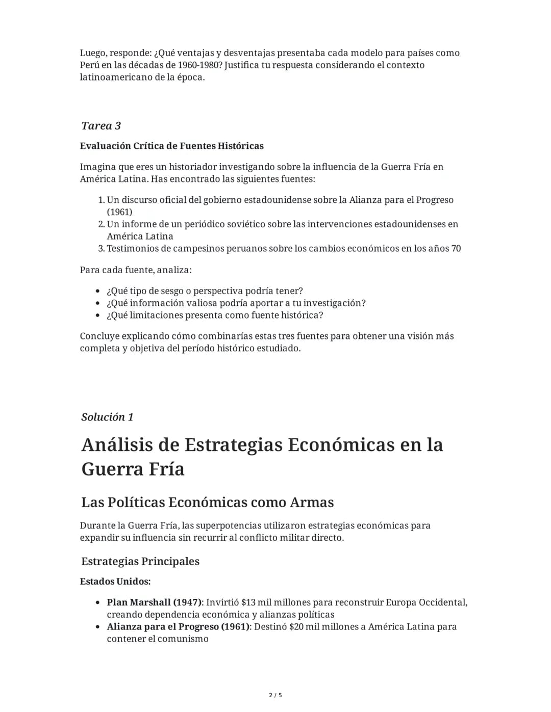 # Características y Etapas de la Guerra Fría

3 June 2025

## Tarea 1

### Análisis de Estrategias Económicas en Conflictos

Basándote en el