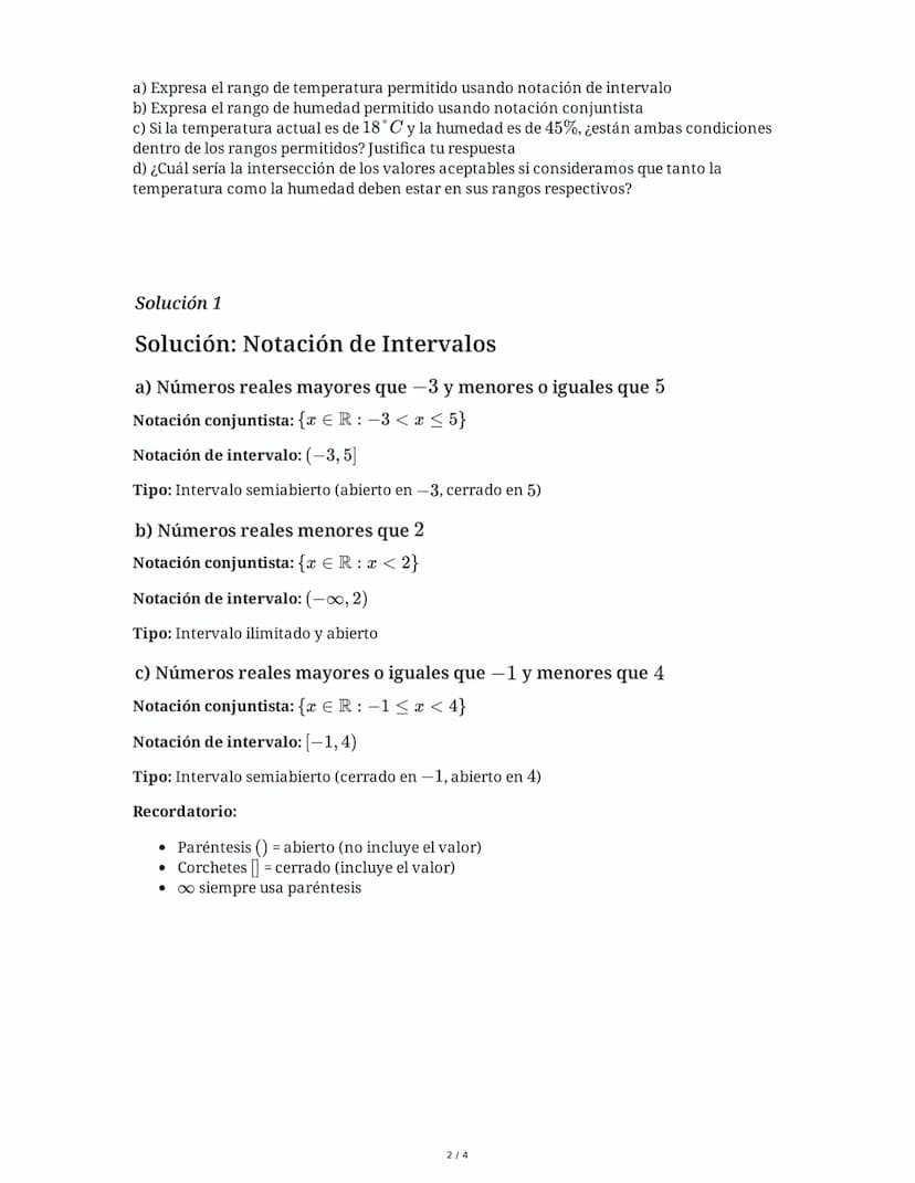 9 June 2025
Representación y Operaciones con Intervalos
Reales
Tarea 1
Dada la siguiente información sobre intervalos, identifica y escribe 
