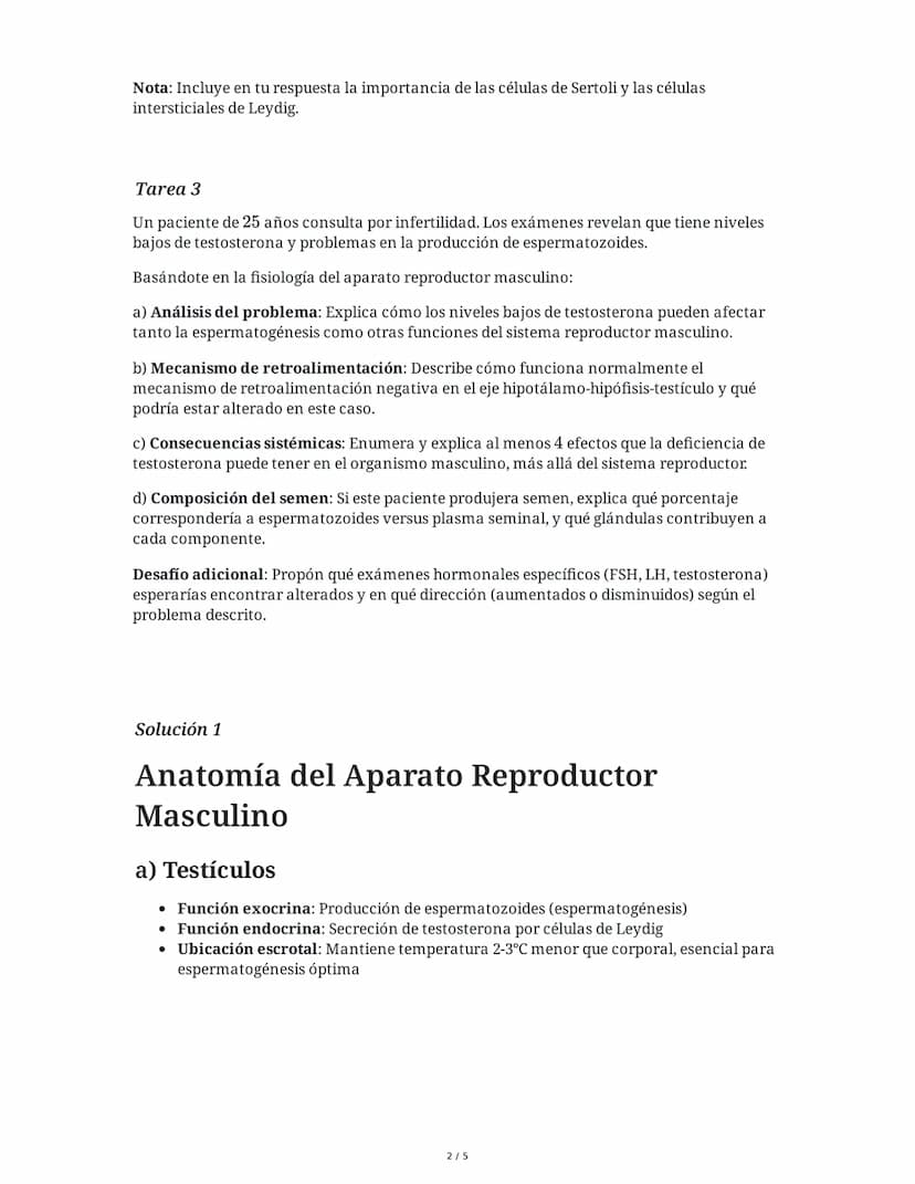 3 June 2025
Anatomía y Fisiología del Sistema Reproductor
Masculino
Tarea 1
Analiza la anatomía del aparato reproductor masculino y explica 