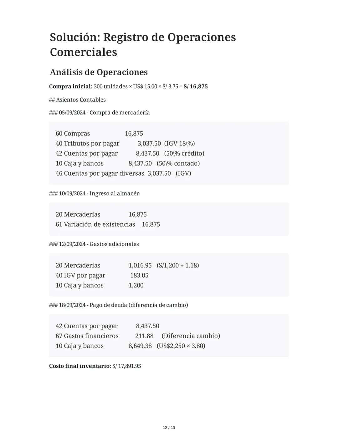 5 June 2025
Asientos Contables de Compra: Mercadería y
Materia Prima
Tarea 1
La empresa INNOVACIÓN TECH S.R.L. realiza las siguientes operac