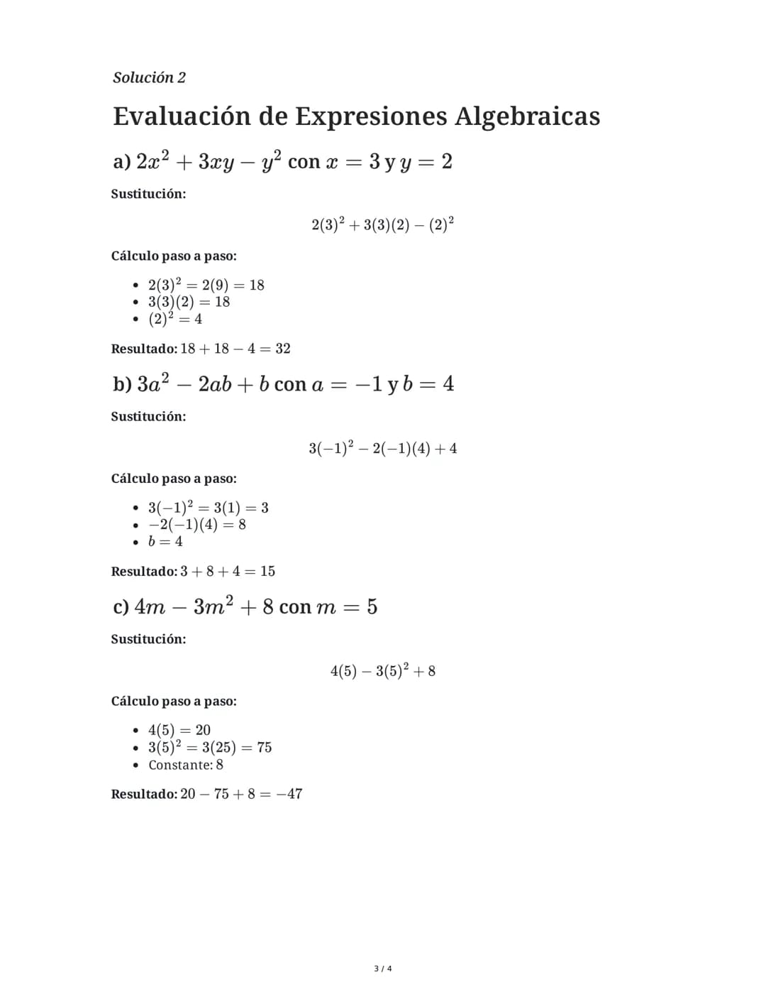 2 June 2025
Evaluación de Expresiones Algebraicas
Tarea 1
Simplifica las siguientes expresiones algebraicas combinando términos semejantes:
